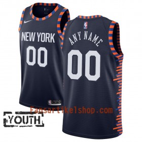 New York Knicks Trikot Benutzerdefinierte 2018-19 Nike City Edition Navy Swingman - Kinder